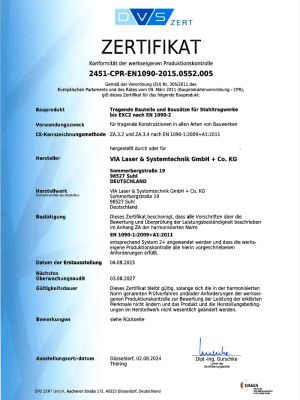 zertifikat via laser & systemtechnik