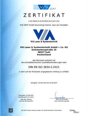 zertifikat via laser & systemtechnik